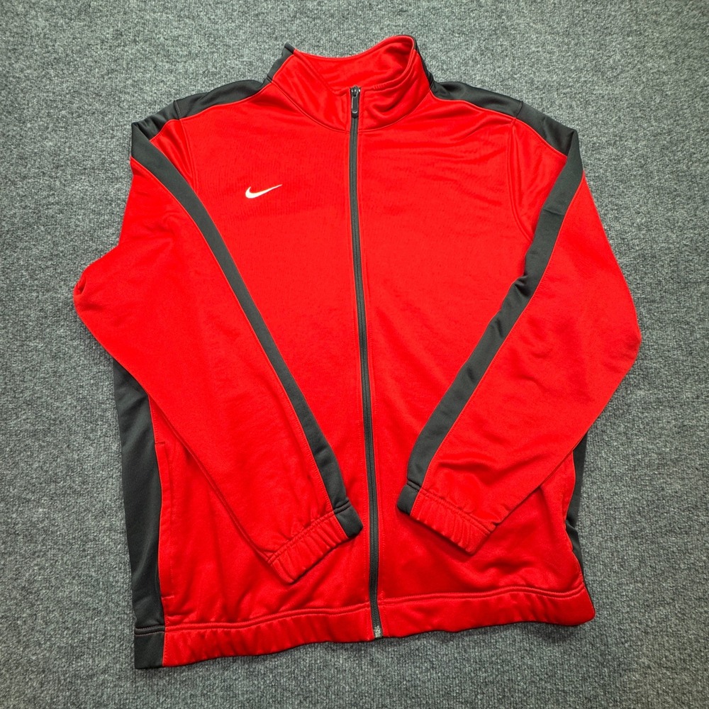 Nike Rivalry Dri Fit Track Jacket Men XXL Red Athletic Sportswear Comfy Gym Wear